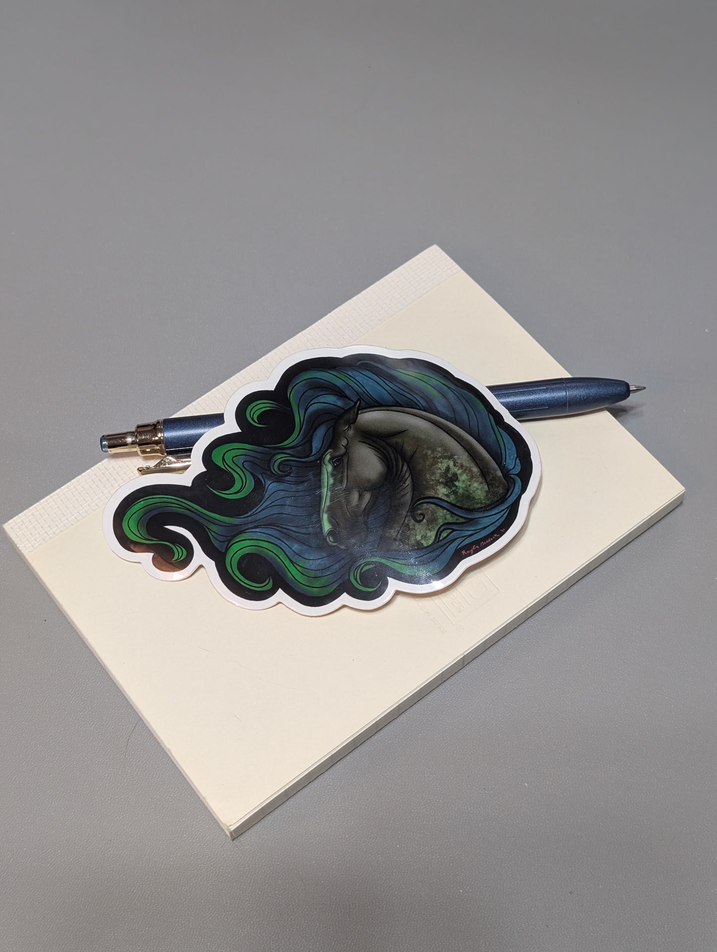 Wild Green Kelpie Horse Sticker