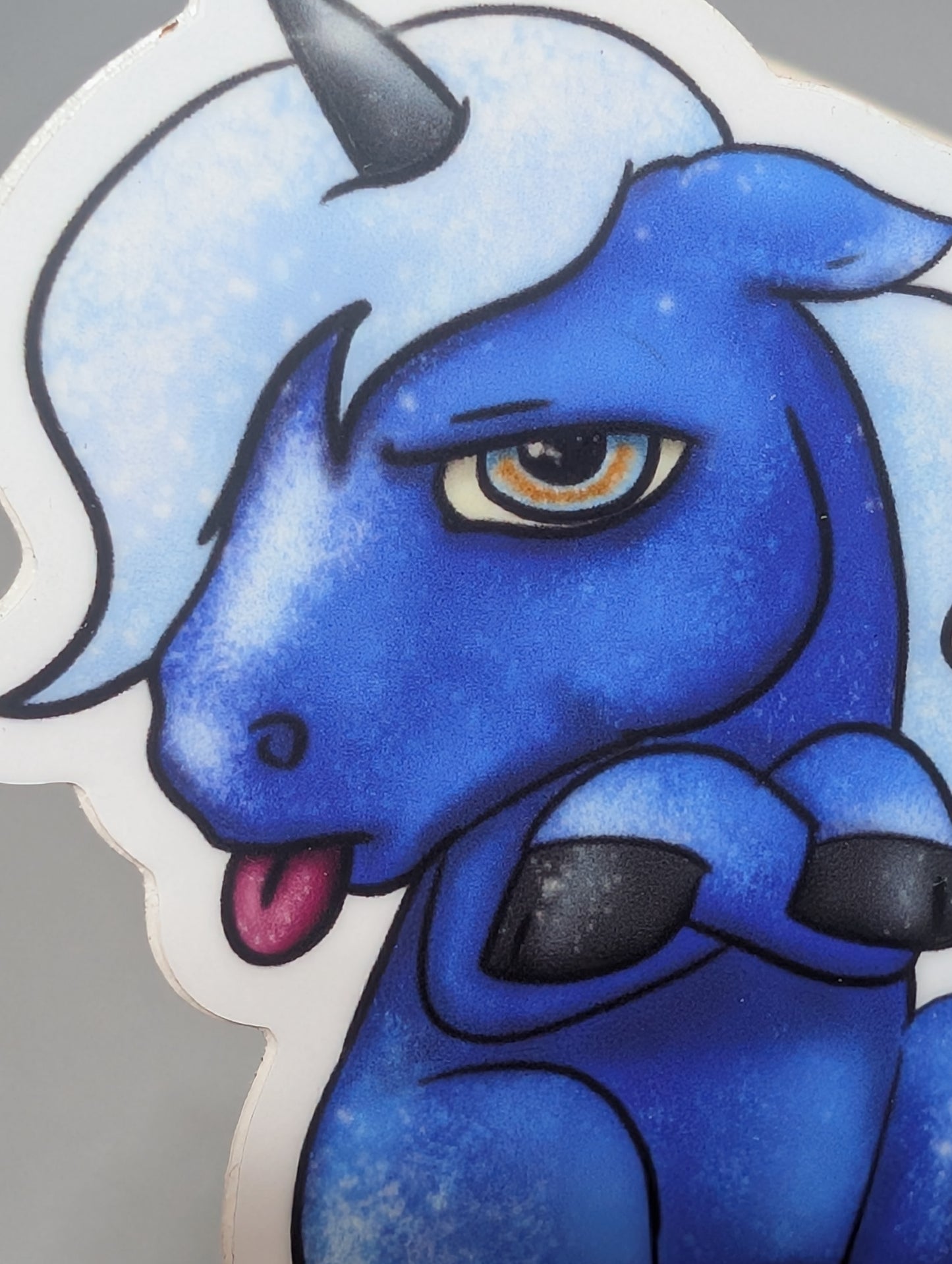 Grumpy Blue Ponycorn Sticker