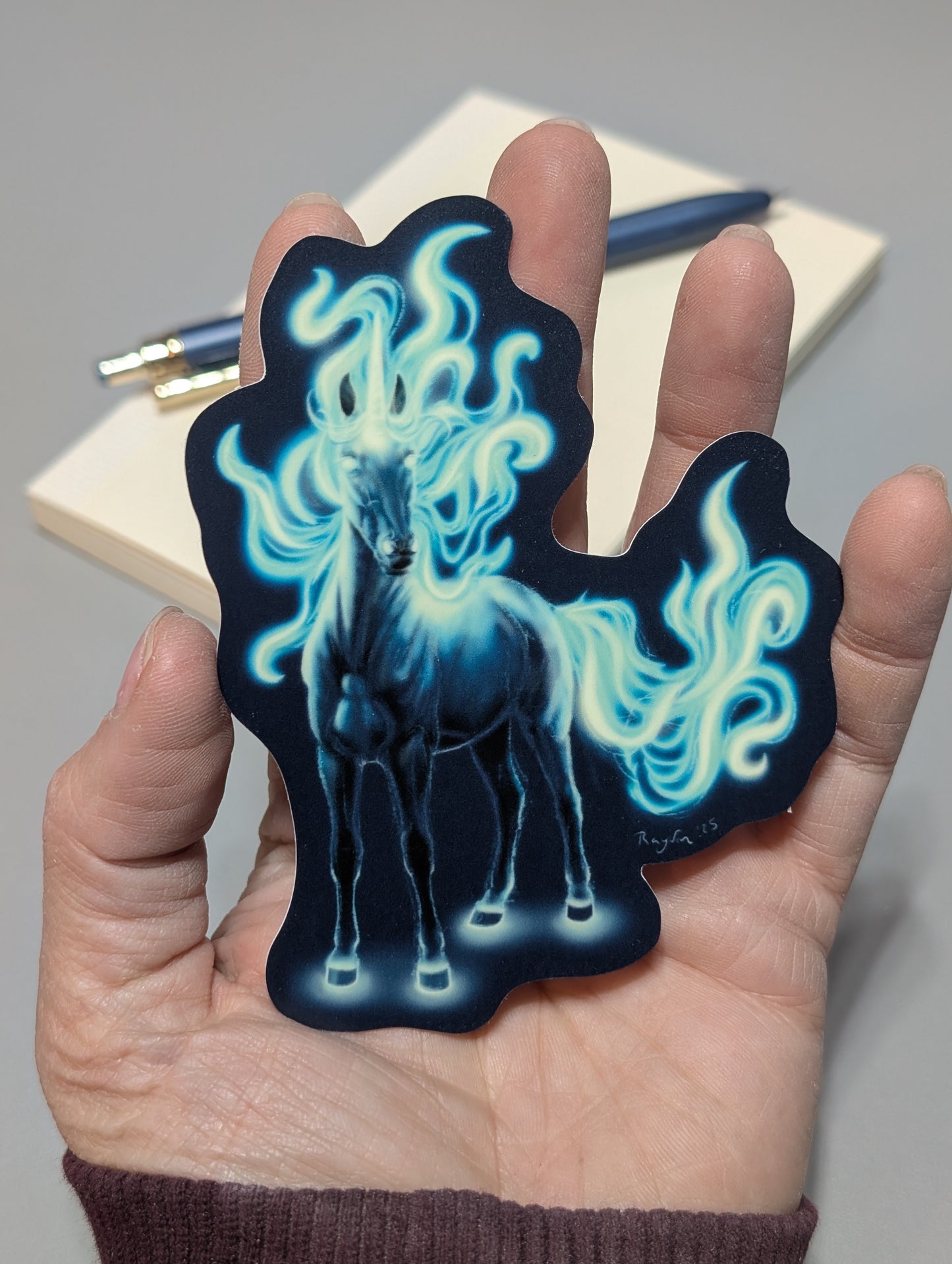 GLOW Unicorn Patronus Sticker