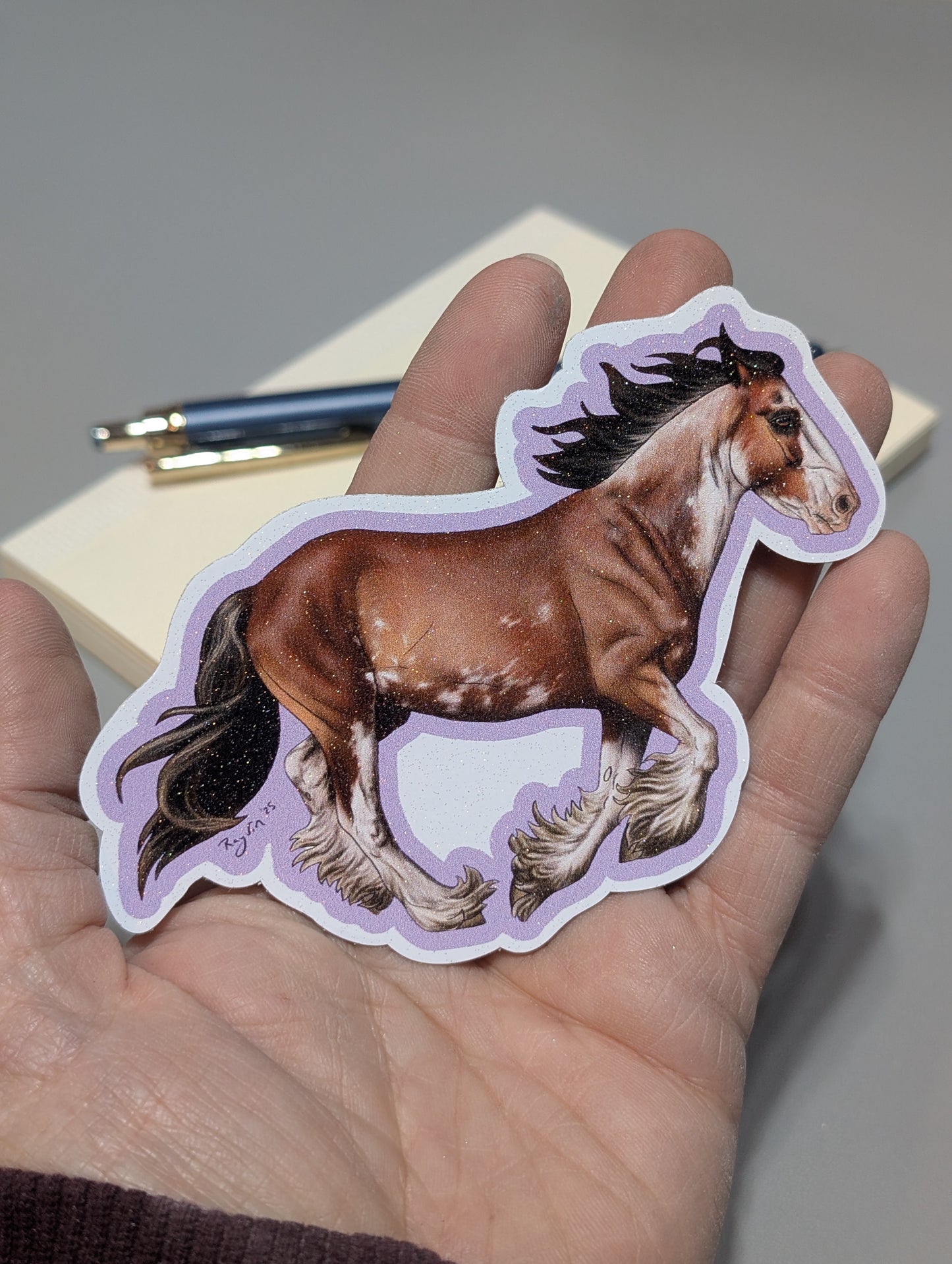Glitter Clydesdale Sticker