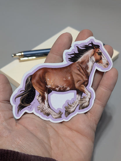 Glitter Clydesdale Sticker