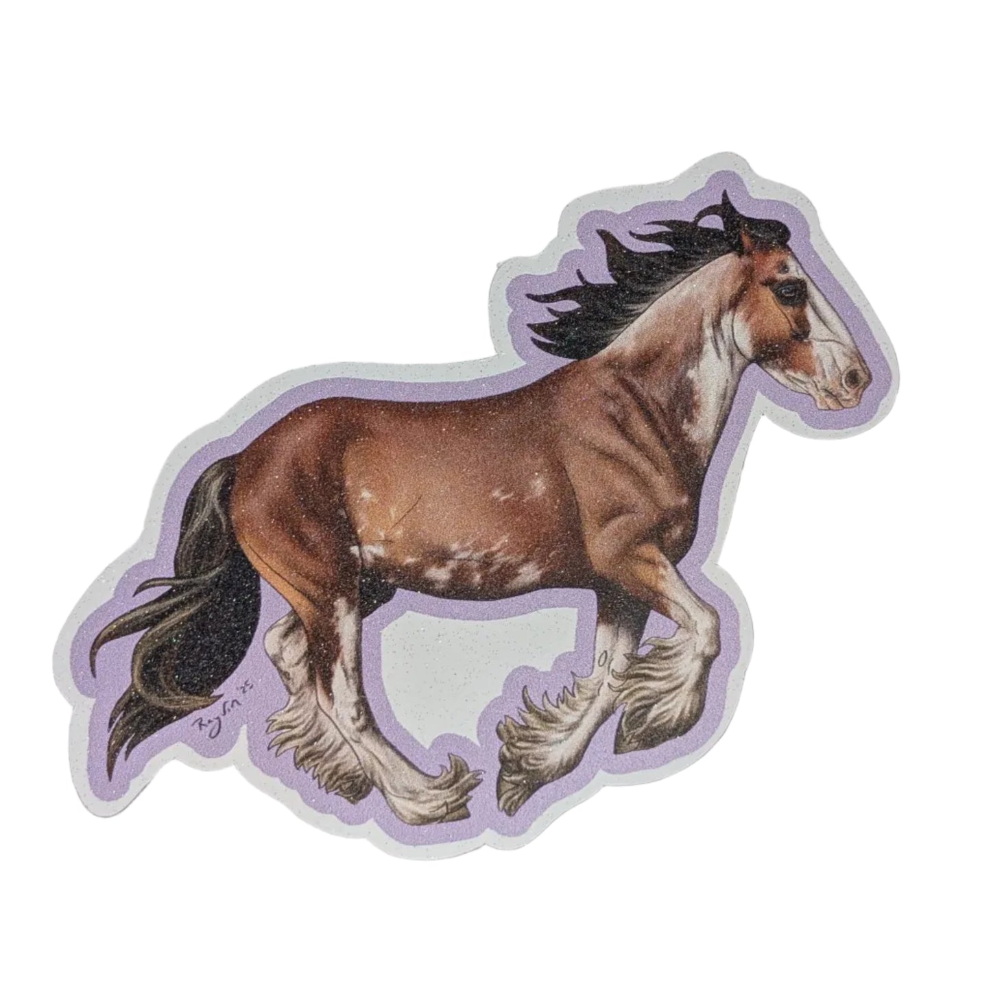 Glitter Clydesdale Sticker