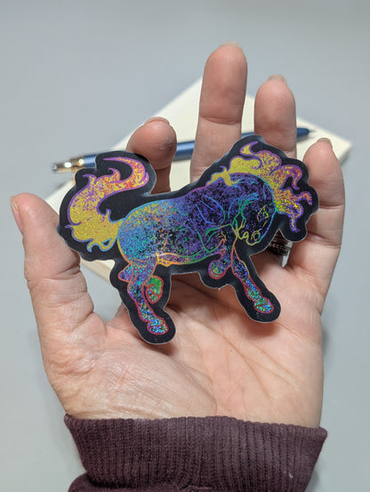 Wild Glitter Bronc Sticker