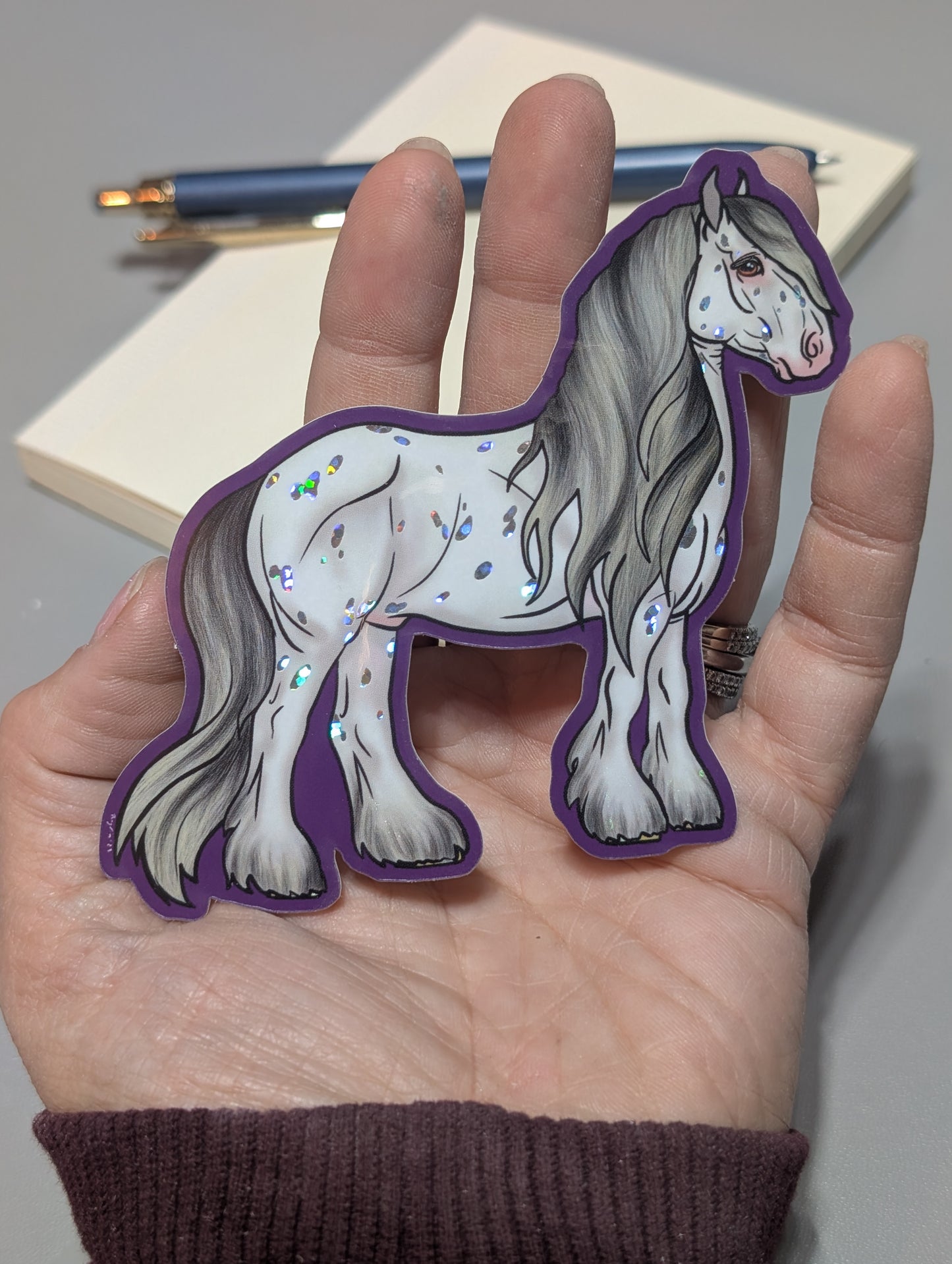 Holographic Appaloosa Friesian Horse Sticker