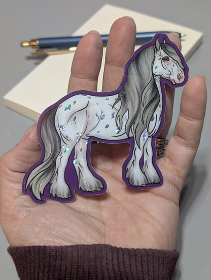Holographic Appaloosa Friesian Horse Sticker