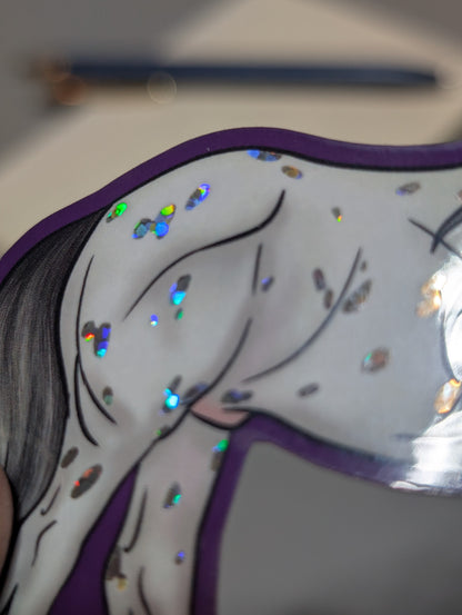 Holographic Appaloosa Friesian Horse Sticker