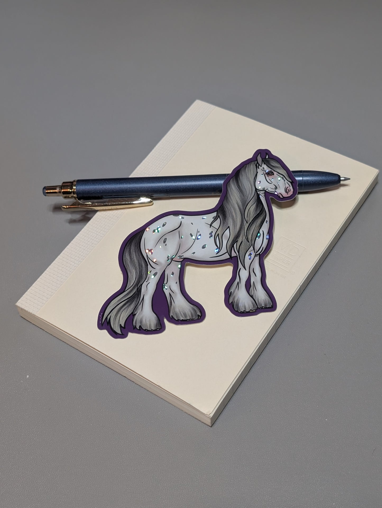 Holographic Appaloosa Friesian Horse Sticker