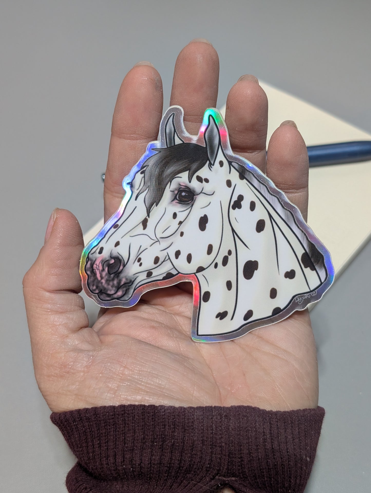 Holographic Appaloosa Head Sticker