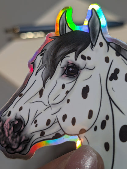 Holographic Appaloosa Head Sticker