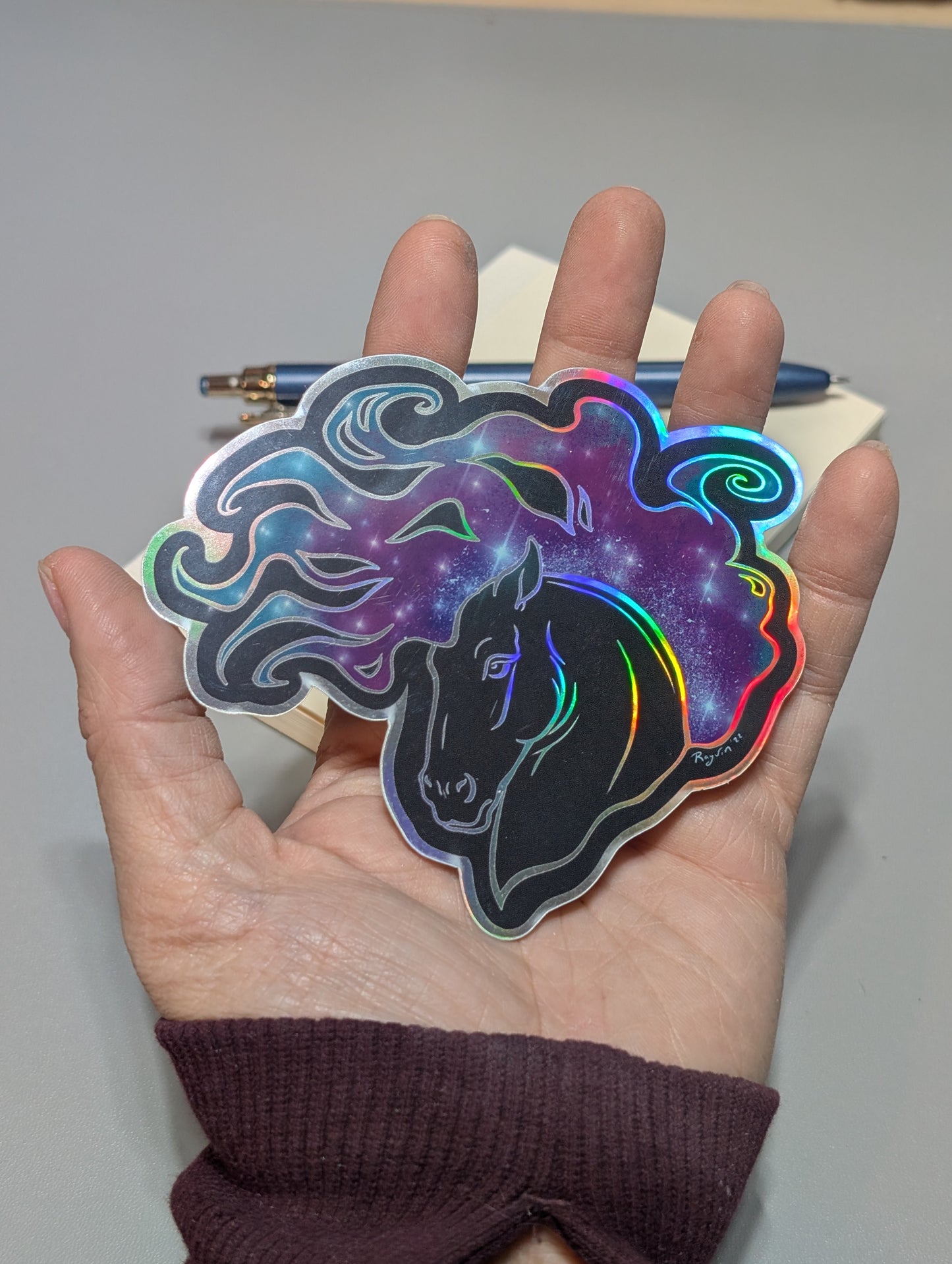 Galaxy Hair Horse Sticker