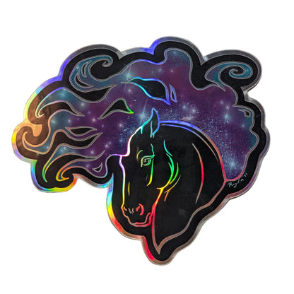 Galaxy Hair Horse Sticker