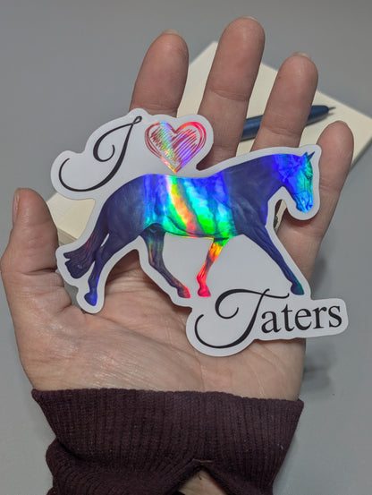 I Heart Taters Sticker - Pulled Mane Banged Tail