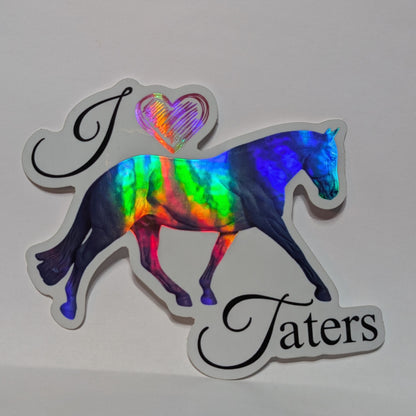 I Heart Taters Sticker - Pulled Mane Banged Tail