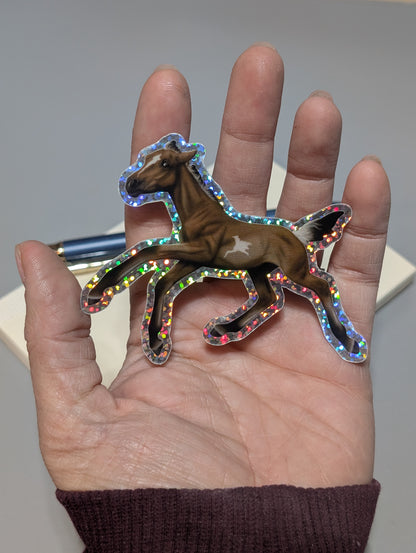 Scuttle Butt Glitter Foal Sticker
