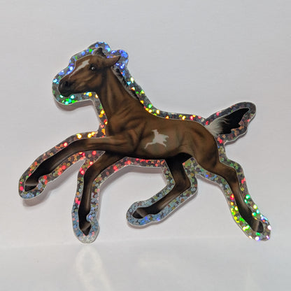 Scuttle Butt Glitter Foal Sticker