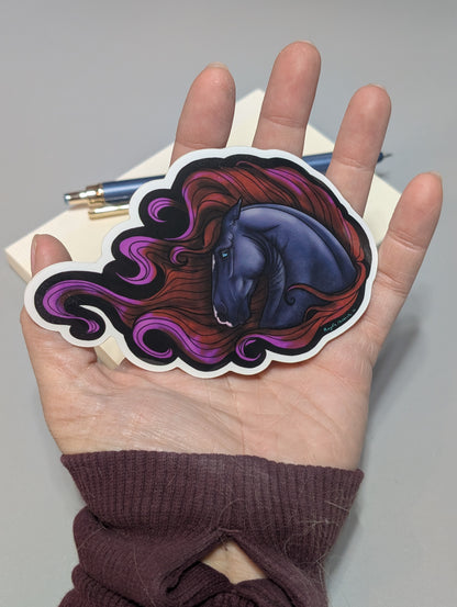 Wild Red Haired Kelpie Horse Sticker