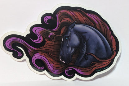 Wild Red Haired Kelpie Horse Sticker