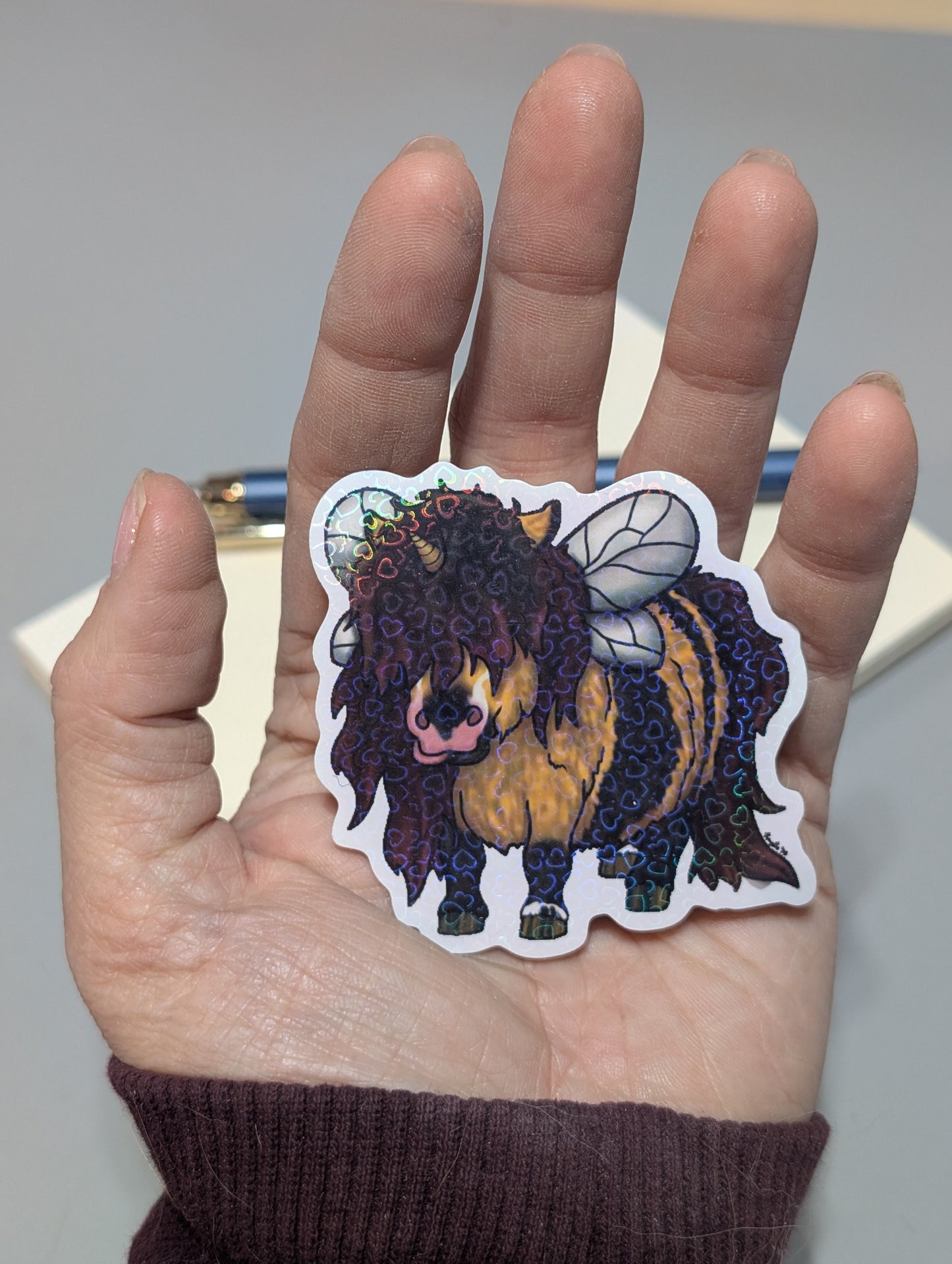 Hearts Bumble Butt Unicorn Pony Sticker