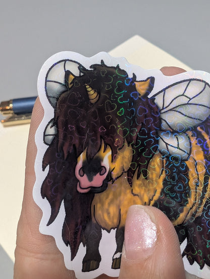 Hearts Bumble Butt Unicorn Pony Sticker