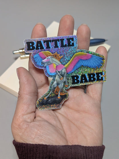 Battle Babe Pegasus Swiftwind Horse Sticker - Khrysalis Studios