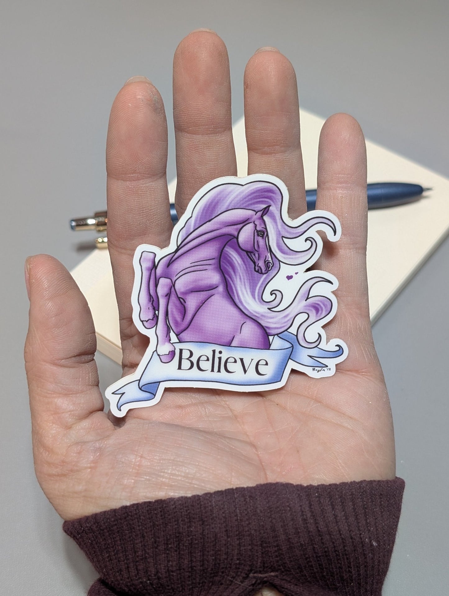 Believe Glow in the Dark Horse Sticker - Khrysalis Studios