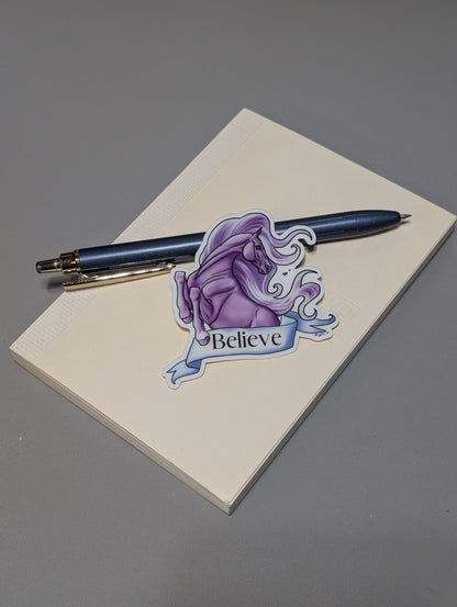 Believe Glow in the Dark Horse Sticker - Khrysalis Studios