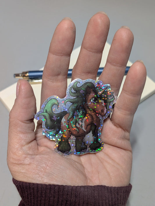 Glitter Gaia Pony Sticker - Khrysalis Studios