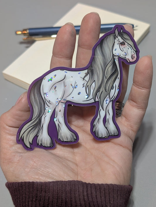 Holographic Appaloosa Friesian Horse Sticker - Khrysalis Studios