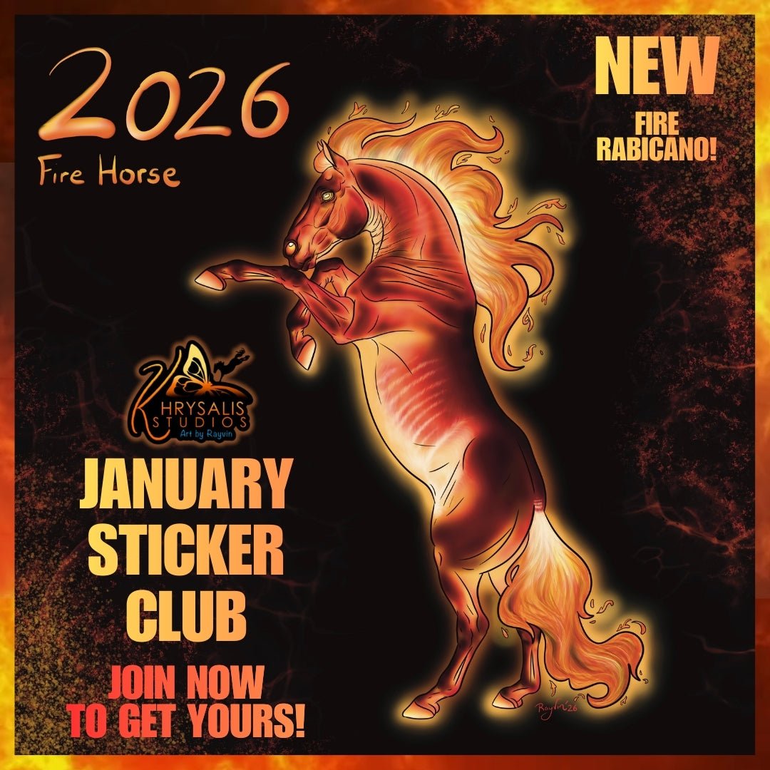January Sticker - Fire Horse - Khrysalis Studios