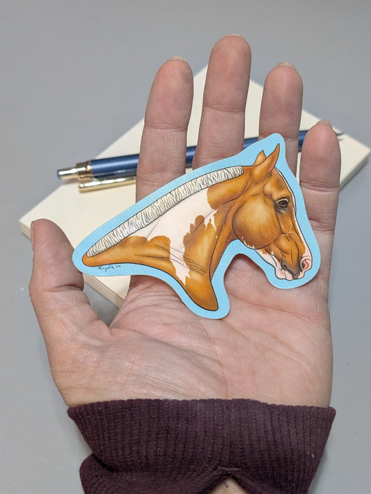 Palomino Tobiano Stock Horse Sticker - Khrysalis Studios