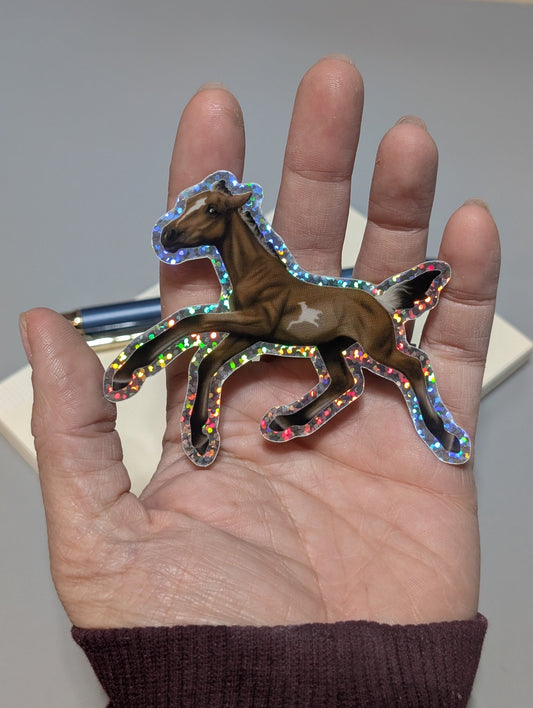 Scuttle Butt Glitter Foal Sticker - Khrysalis Studios